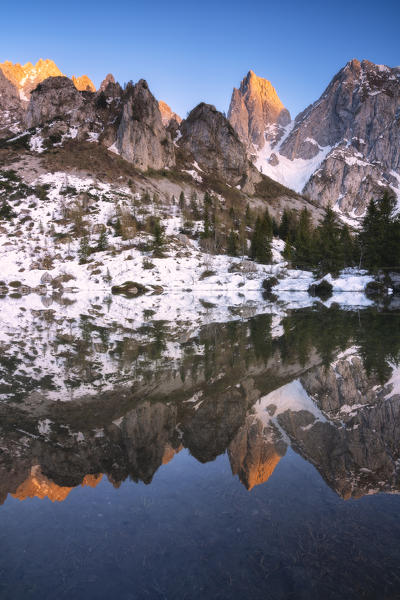 Orobie alps at sunset in Scalve valley, Bergamo province, Lombardy district, Italy, Europe.