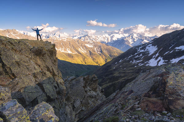 Sunset in Viso valley, Stelvio national park in Brescia province, Lombardy district, Italy, Europe.