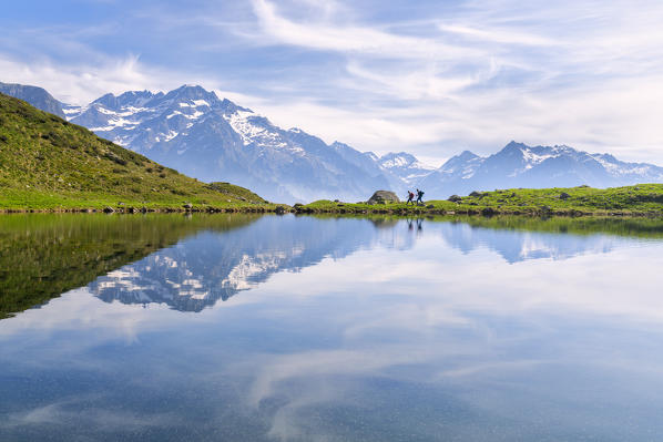 Cardeto lake in Orobie alps, Gromo in province of Bergamo, Lombardy, italy.