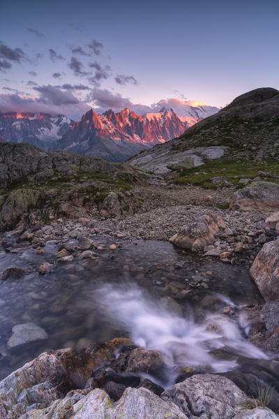 Sunset with a view, Chamonix Valley, Chamonix Mont Blanc, Haute-Savoie, France