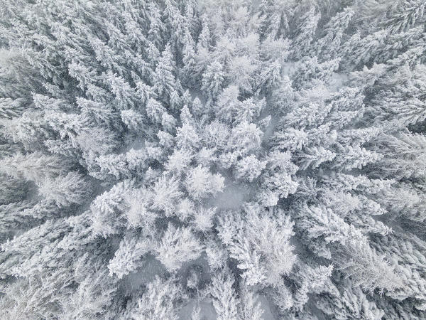 Winter season aerial view in Brescia prealpi, Brescia province, Lombardy district, Italy, Europe.