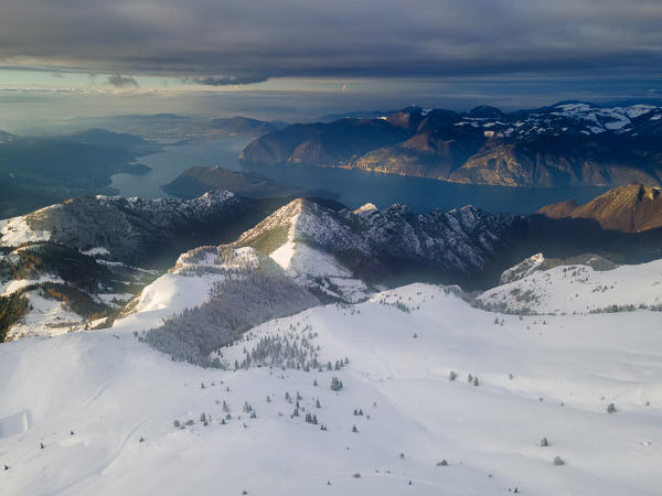 Sunrise in Brescia prealpi, Brescia province, Lombardy district, Italy.