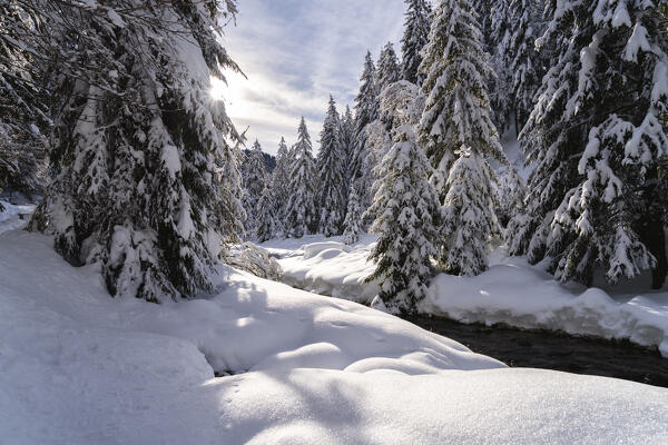 Winter season in Val Palot in Brescia prealpi, Brescia province, Lombardy district, Italy, Europe.