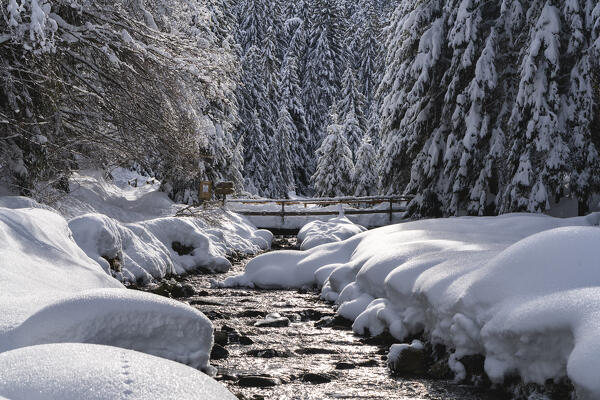 Winter season in Val Palot in Brescia prealpi, Brescia province, Lombardy district, Italy, Europe.