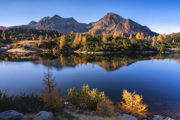 Autumn season in Orobie alps, Bergamo province in Lombardy district, Italy.