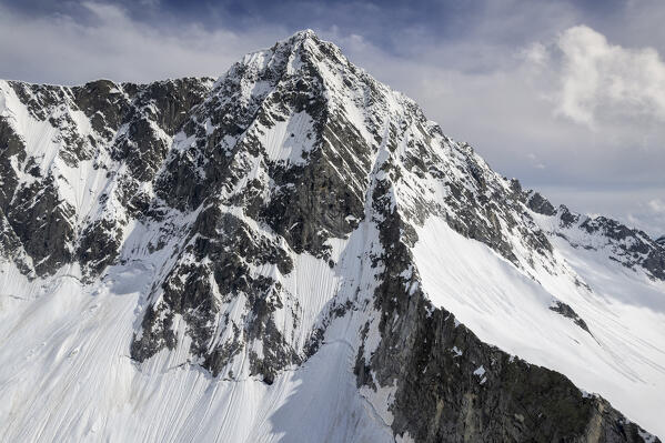 Winter season in Adamello park, Mount Adamello in Italian alps, Lombardy district, Brescia province in Italy.