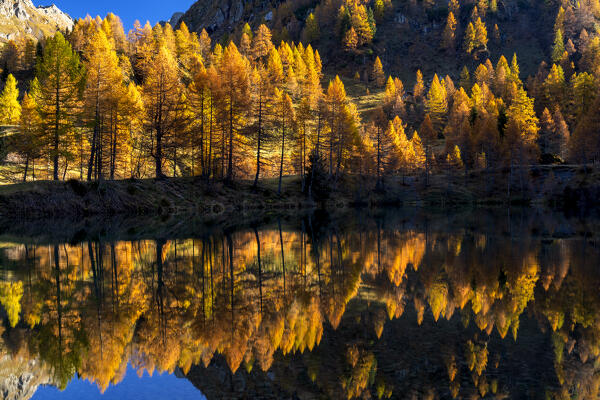 Autumn season in Orobie Alps, Carona in Brembana valley, Bergamo province in Lombardy district, Italy.