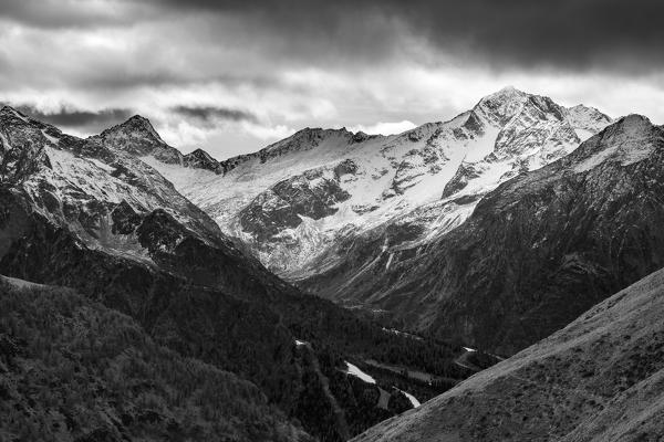 Ancient mountains in the adamello park, views from the Stelvio national park,province of Brescia , Italy