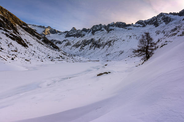 Winter in Adamello Park,Brescia province, Lombardy district, Italy