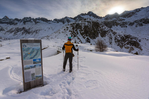 Winter in Adamello Park,Brescia province, Lombardy district, Italy