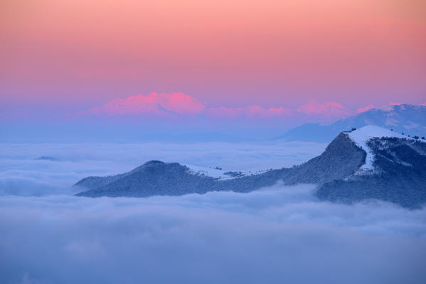 Monte Rosa seen from Colmi of Sulzano, province of Brescia, Italy