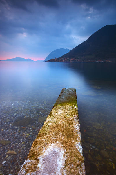 Peschiera Maraglio , view from Sulzano, Montisola, province of Brescia, Italy.