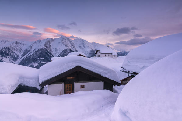 Bettmeralp at Sunset, canton Valais, Switzerland.