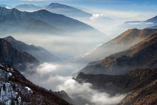 Profile at Sunrise, province of Brescia, Italy.