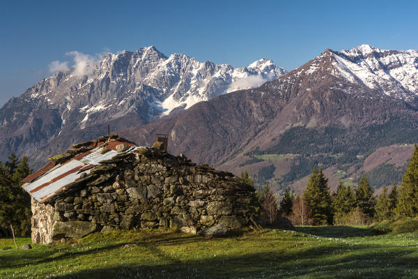 The old barn, Cevo, province of Brescia, Adamello park, Italy.