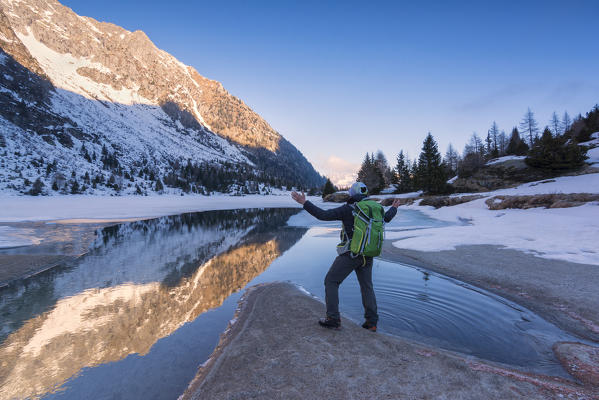 Aviolo lake in Adamello park, province of Brescia, Italy.