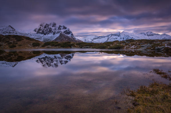 Sunrise in Adamello park, province of Brescia, Italy.