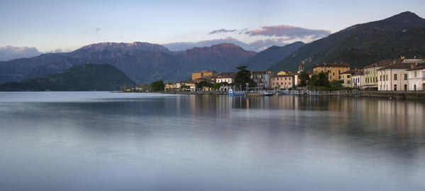 Iseo at Sunset, province of Brescia, Iseo lake, Italy.