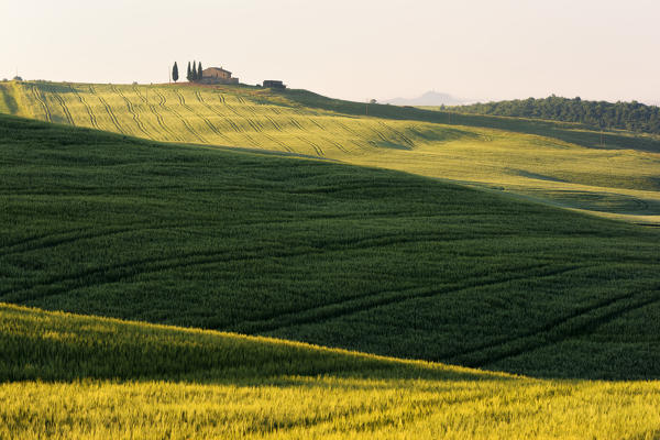 Tuscany hills at sunrise, Val d'Orcia, Tuscany,Italy.