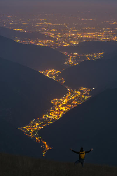 Europe,Italy,Trompia valley view from Mount Guglielmo, province of Brescia.