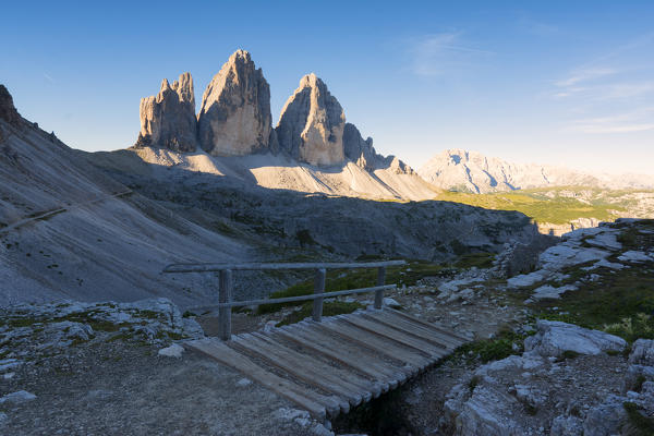 Three Peaks at dawn, Bolzano Province, Trentino Alto Adige, Italy.