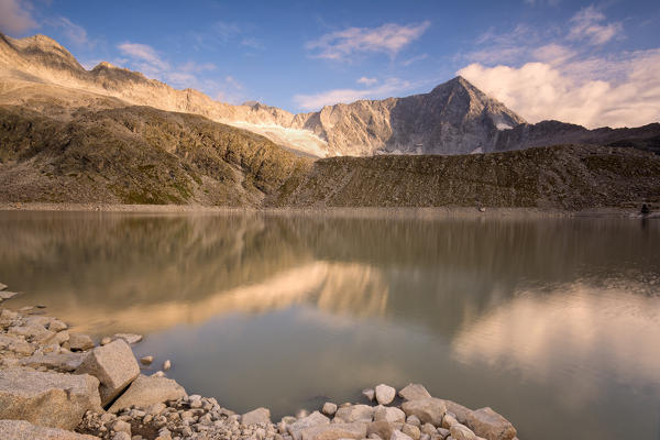 Mount Adamello in Adamello park, Brescia province, Lombardy district, Europe, Italy.