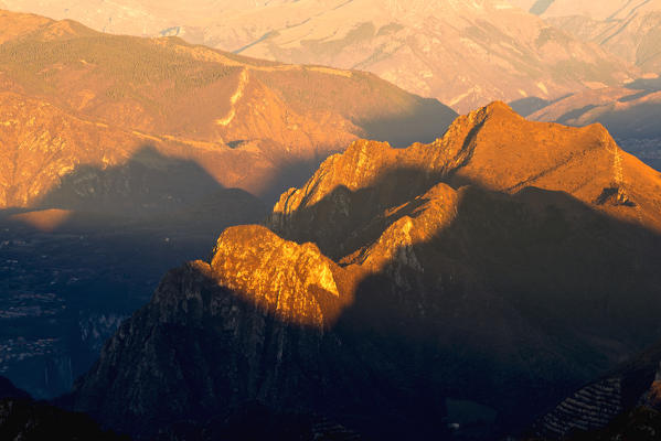 Profile at dawn, Brescia Prealpi, Brescia province, Lombardy district, Italy, Europe.