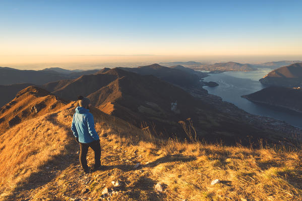 Profile at dawn, Brescia Prealpi, Brescia province, Lombardy district, Italy, Europe.