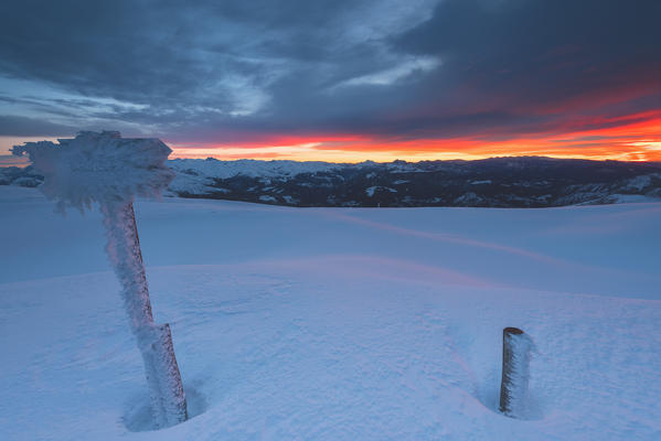 Sunrise from Mount Guglielmo, Brescia prealpi, Brescia province, Italy, Lombardy district, Europe.