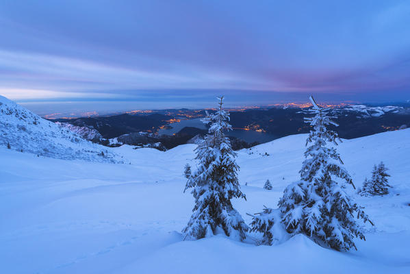 Sunrise from Mount Guglielmo, Brescia prealpi, Brescia province, Italy, Lombardy district, Europe.