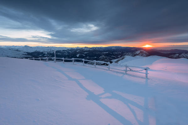 Sunrise from Mount Guglielmo, Brescia prealpi, Brescia province, Italy, Lombardy district, Europe.