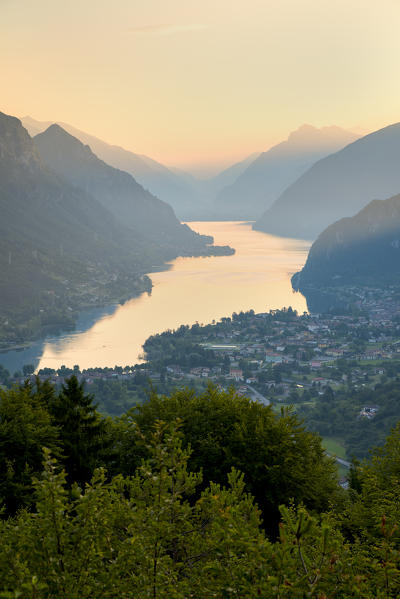 Landscape of Idro lake, Brescia province in Italy, Lombardy district, Europe.