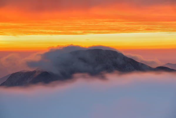 Guglielmo Mount at sunrise, Province of Brescia, Lombardy, Italy