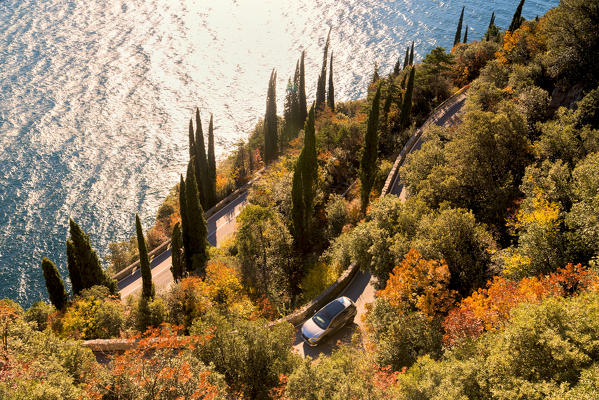 Gardesana Occidentale scenic route, Lake Garda, province of Brescia, Lombardy, Italy