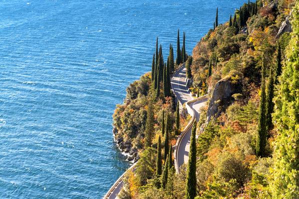 Gardesana Occidentale scenic route, Lake Garda, province of Brescia, Lombardy, Italy