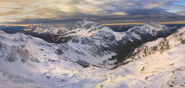 Sunrise in Val Brembana, Orobie Alps, Province of Bergamo, Lombardy district, Italy, Europe