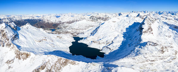 Laghi Gemelli skyview, Val Brembana, Alpi Orobie, Bergamo, Bergamo Province, Lombardy district, Italy, Europe