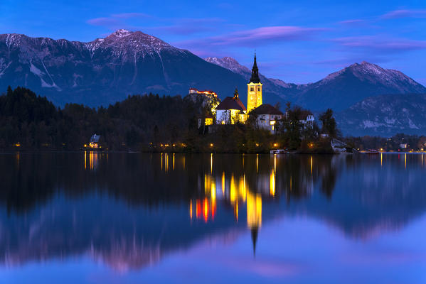 
Bled Island and Lake Bled. Bled, Upper Carniolan region, Slovenia