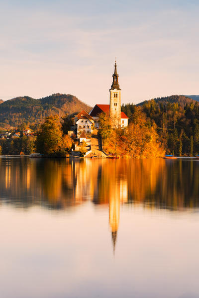 
Bled Island and Lake Bled. Bled, Upper Carniolan region, Slovenia