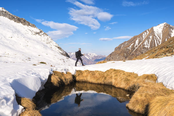 Thaw in Miller Vally, Adamello park, Lombardy, Brescia province, Italy.