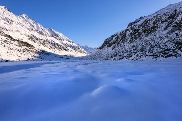 Winter season in Adamè Valley, Adamello park, Brescia province, Lombardy, Italy.