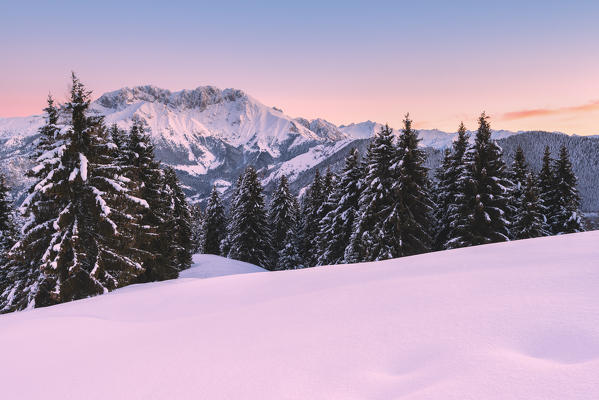 Sunrise in Orobie alps, Lombardy district, Bergamo province, Italy, Europe.