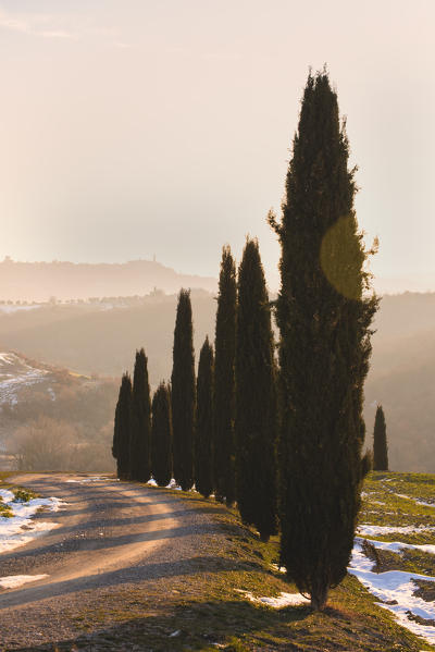 Orccia valley in winter season, Tuscany, Siena province, Italy, Europe.