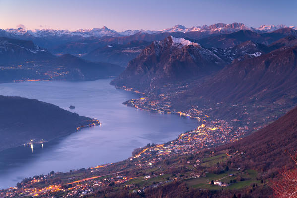 Iseo lake and Orobie Alps, Brescia province, Lombardy district, Italy.