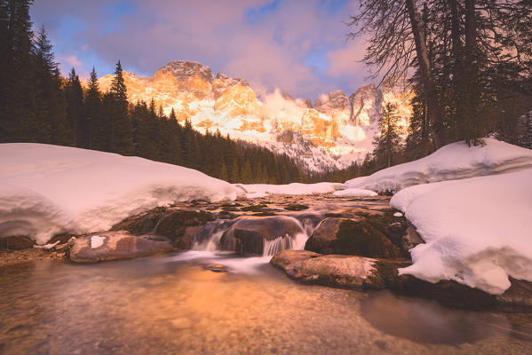 Winter in the naturpark of Paneveggio - Pale di San Martino, Venegia valley, Trentino, Dolomites, Italy