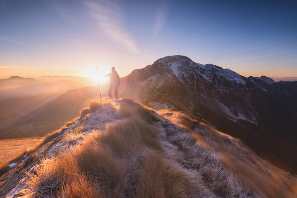 Sunrise in Mount Maniva, Lombardy district, Brescia province, Italy.