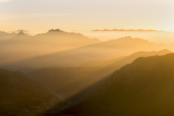 Sunrise in Mount Maniva, Lombardy district, Brescia province, Italy.