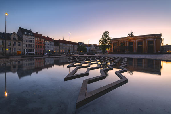 Thorvaldsens Museum at Dusk, Copenhagen, Hovedstaden, Denmark, Northern Europe.