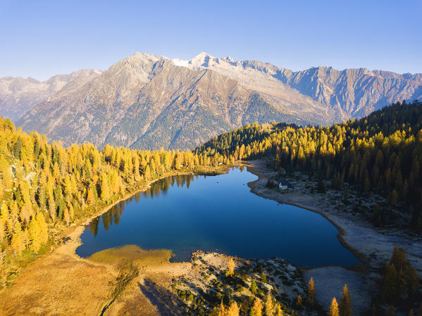 San Giuliano lake in Adamello Brenta Natural park, Trentino Alto Adige district, Unesco World Heritage site in Italy.