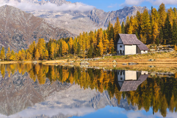 San Giuliano lake in Adamello Brenta Natural park, Trentino Alto Adige district, Unesco World Heritage site in Italy.